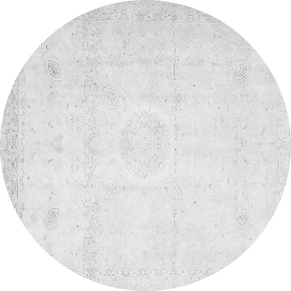 Ahgly Company Indoor Round Persian Gray Traditional Area Rugs, 5' Round