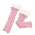 thumbnail image 3 of Outfmvch Leg Warmers Cute Socks Knee Socks Knee High Stockings for Women Warm Socks for Women Striped Socks Vintage Socks Pink One Size, 3 of 3