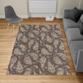 thumbnail image 2 of Paisley Turkish Area Rug, Modern Mosaic Like Circled Design with Teardrop Shaped Art Illustration, Soft Carpet for Living Room Decor with Distressed Look, 2.6' x 5', Umber Cream, by Ambesonne, 2 of 4