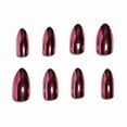 thumbnail image 2 of Chrome Press on Nails Medium Stiletto Fake Nails Glossy Glue on Nails Almond Acrylic Nails Metal Mirror Rose Pink Artificial Nails Pearl Flash Aurora False Nails with Design 24 pcs 037009Rose 0.04, 2 of 4
