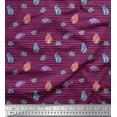 thumbnail image 1 of Soimoi Pink Poly Georgette Fabric Insect Fabric Prints by Yards 52 Inch Wide, 1 of 3