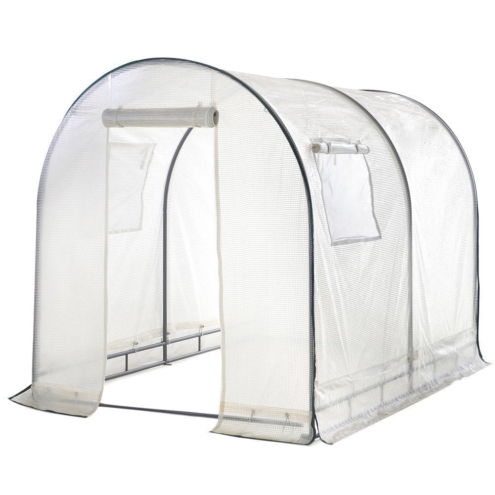 White Abba Patio 8 x 10-Feet Large Walk in Fully Enclosed Lawn and Garden Greenhouse with Windows