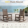 thumbnail image 2 of LOYALICE HDPE Outdoor Rocking Chair for Porch Patio, All-Weather High Back Rocker with Wood-Grain Texture, Heavy-Duty Deck Garden Seating, Fade-Resistant & Easy to Clean,Brown, 2 of 10