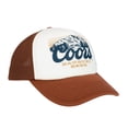 thumbnail image 3 of Coors Banquet Beer Men's Trucker Hat 3D Puff Print Logo Snapback Cap (Brown/Off White), 3 of 5
