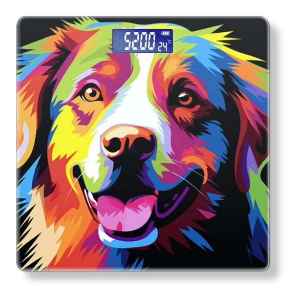 High Precision Body Weight Scale Smart Bathroom Scales with Large LCD Display(400lbs),Decorative for Bedroom-Bernese Mountain Dog Face With Colorful And Bold Colors
