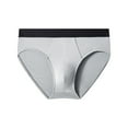 thumbnail image 2 of HVOBTTY Mens Fashion Comfty Briefs, Everyday Comfortable Briefs for Men, Men's Casual Solid Color Comfortable Breathable Mid Waist High Elasticity Briefs Gray, XXL, 2 of 3