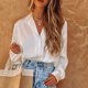 thumbnail image 5 of Moda Mujer Camiseta de manga larga Otoño Frente abierto Prendas de abrigo sueltas Blusa sólida Abrigo Tops Fridja  bvmnju7254, 5 of 9