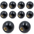 thumbnail image 1 of Ball Lever Knob - 10pcs M6*25mm Insulator Handle Black Bakelite Ball Knob, Female Thread Round Copper Nut Universal Machine Tool Accessories, 1 of 5