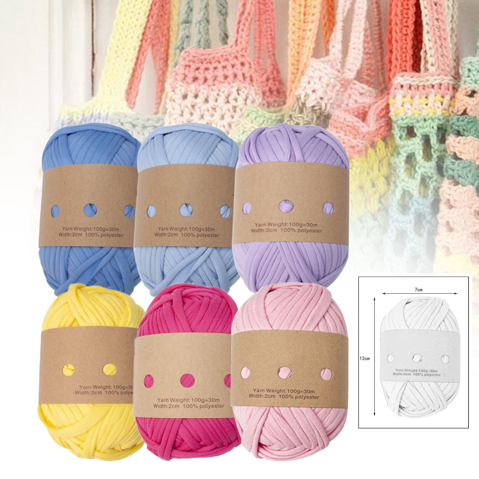 Wxqbjtam 6 Pieces Knitted Yarn Spaghetti 3M Cushion Elastic 6 Colors Rugs Home Decor Yarn A