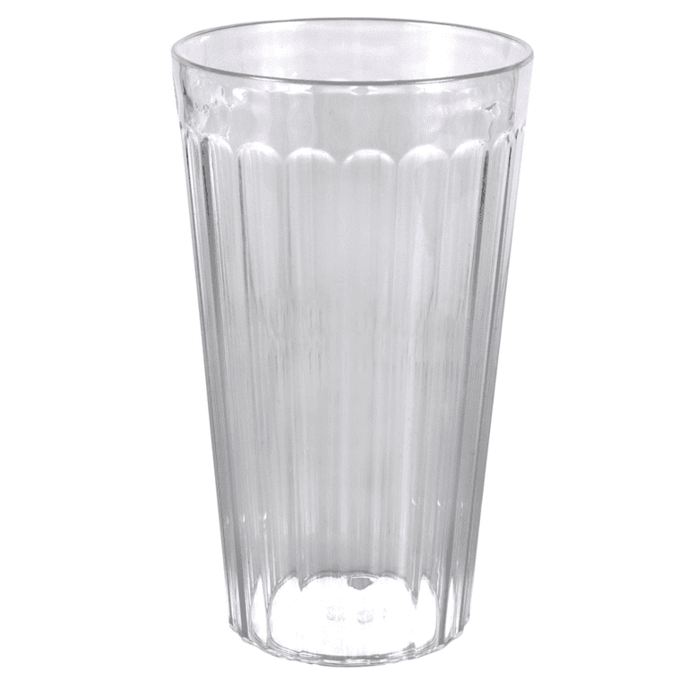 Plastic Drinking Glasses Tumblers Clear - 18 oz - Perfect for Gifts -  Lightweight - Stackable - Set of 4 