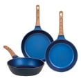 thumbnail image 1 of Juego De 3 Sartenes Zafiro Con Recubrimiento de Inoble Antiadherente 22,24 y 28cm – Color Azul - Kitchen Art - Queen Sense, 1 of 6