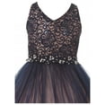 thumbnail image 3 of Big Girls' Lace Tulle Rhinestone Pageant Birthday Party Flower Girl Dress Burgundy 8 (M38BK1), 3 of 4