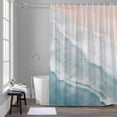 thumbnail image 5 of Ocean Beach Shower Curtains for Bathroom, Summer Waves Washable Fabric Shower Curtain with Hooks Waterproof Bathroom Decor Sets, 66 x 72 Inches, 5 of 9