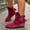 Wine, variant on Women's Ruched Faux Suede Flat Ankle Boots Back Zipper Bow Decor Soft Round Toe Casual Short Booties Wine
