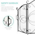 thumbnail image 6 of Best Choice Products 3-Panel 55x33in Wrought Iron Fireplace Safety Screen Decorative Scroll Spark Guard Cover - Black, 6 of 8