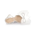 thumbnail image 4 of BLISSFUL STEP Rhinestone Mesh Bow Slingback Stiletto Heel Pumps for Women White 6, 4 of 6