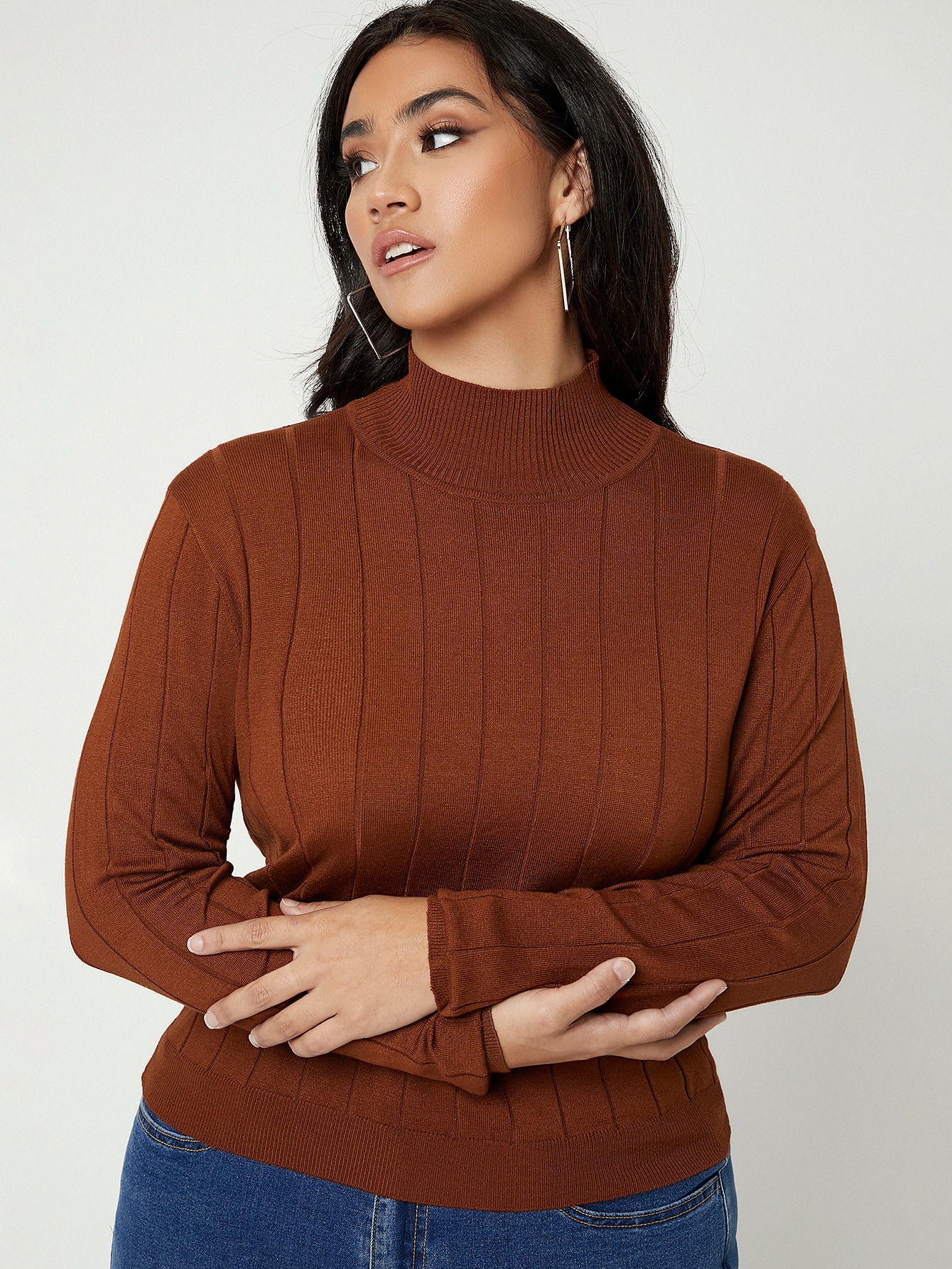 rust color sweater women's