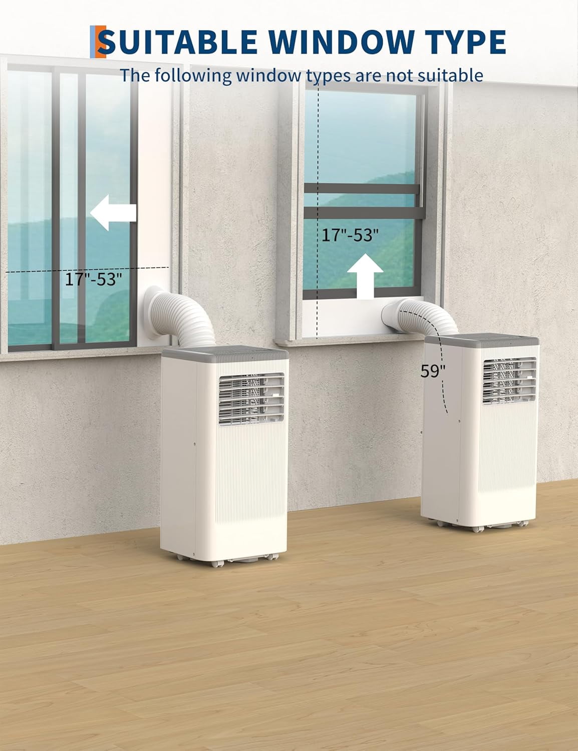 8000 btu Portable Air Conditioner 3 Speeds & Sleep Mode, 3 in-1 Cooling AC Portable Air Conditioner for Room, Standing Air Conditioner for Room, Ventless Floor Air Conditioner Unit Portable