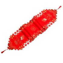 COSMOBETTY Christmas Dinner Table Runner 1Pack Red Rectangular 174X15.7In Cloth For Parties And Wedding