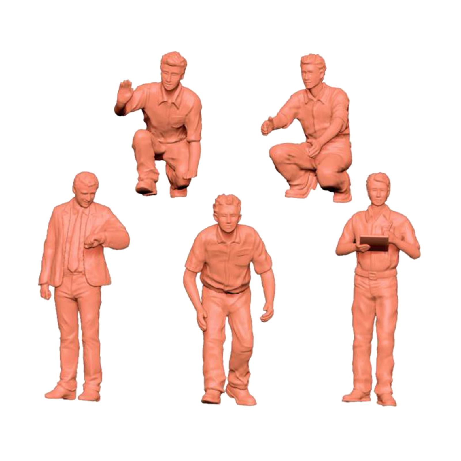 5 Pieces Miniature People Figures Diorama Models Resin Material for Sand Table Scenes and Dollhouses