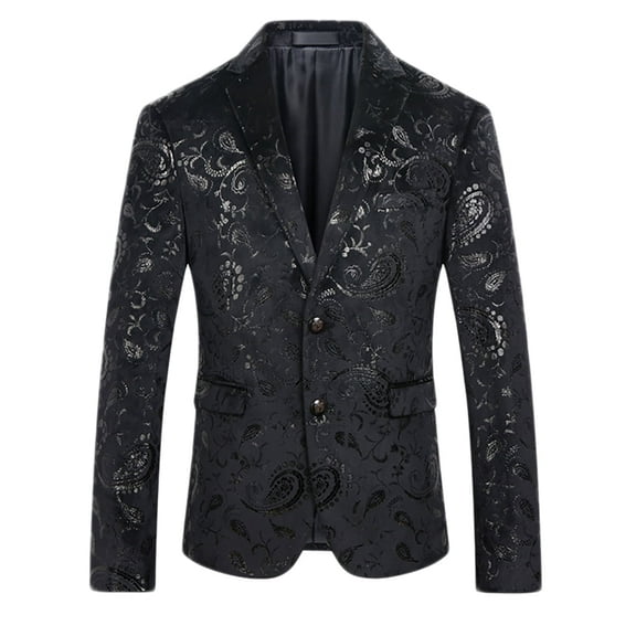 CloudStyle Men's Dress Floral Suit Notched Lapel Slim Fit Stylish Blazer Dress Suit