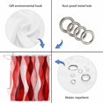 thumbnail image 5 of Red Striped Waterproof Fabric Shower Curtain,Modern Gradient Geometric Ripple Stripes Waterproof Fabric Shower Curtain for Bathroom Curtains Bathtubs Hotel Shower Curtains with 12 Hooks Stall 48x72in, 5 of 8