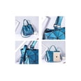 thumbnail image 3 of Kbinter - Bolsos luminosos geométricos y bolsos de mano de piel sintética ecológica, diseño holográfico, Azul, L, 3 of 5