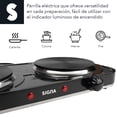 thumbnail image 4 of Parrilla Eléctrica De Disco 2 Quemadores Portatil 5 Niveles Color Negro, 4 of 7