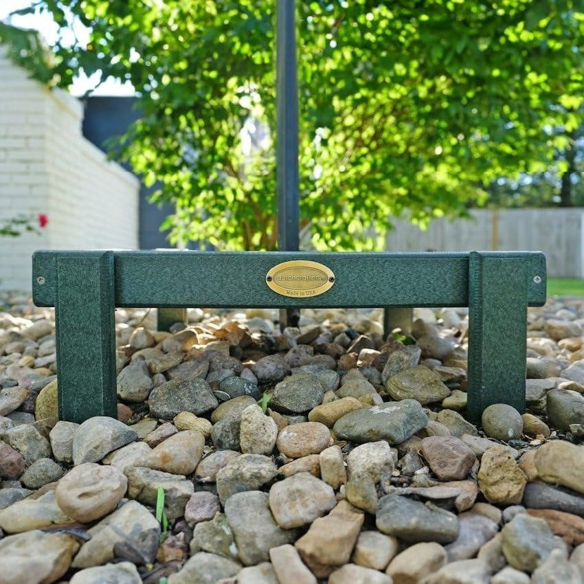 DutchCrafters Amish American Made Platform Bird Feeder, Free Standing Ground Bird Feeders for Outdoors, with Raised Seed Tray for Wild Birds, Chicken, Squirrel, Gift for Birdwatchers (Turf Green)
