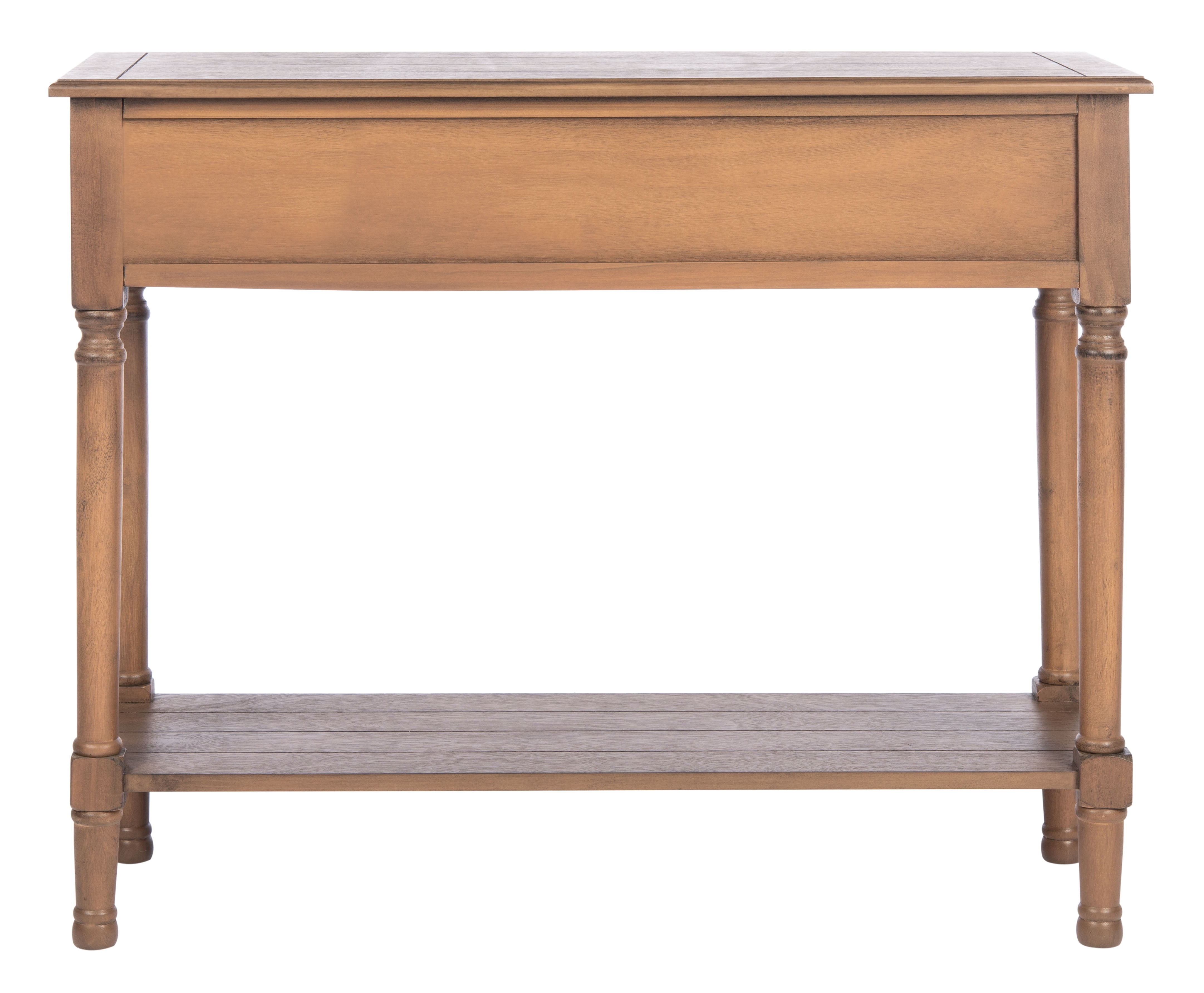 SAFAVIEH Primrose French 2-Drawer Brown Wood Rectangle Console Table (35.5 in. W x 13 in. D x 29.5 in. H)