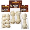 thumbnail image 1 of MPP Natural Rawhide Dog Bone Treats Classic Premium Knotted Chew Reward Choose Size (6"-7" 2 Bones), 1 of 1