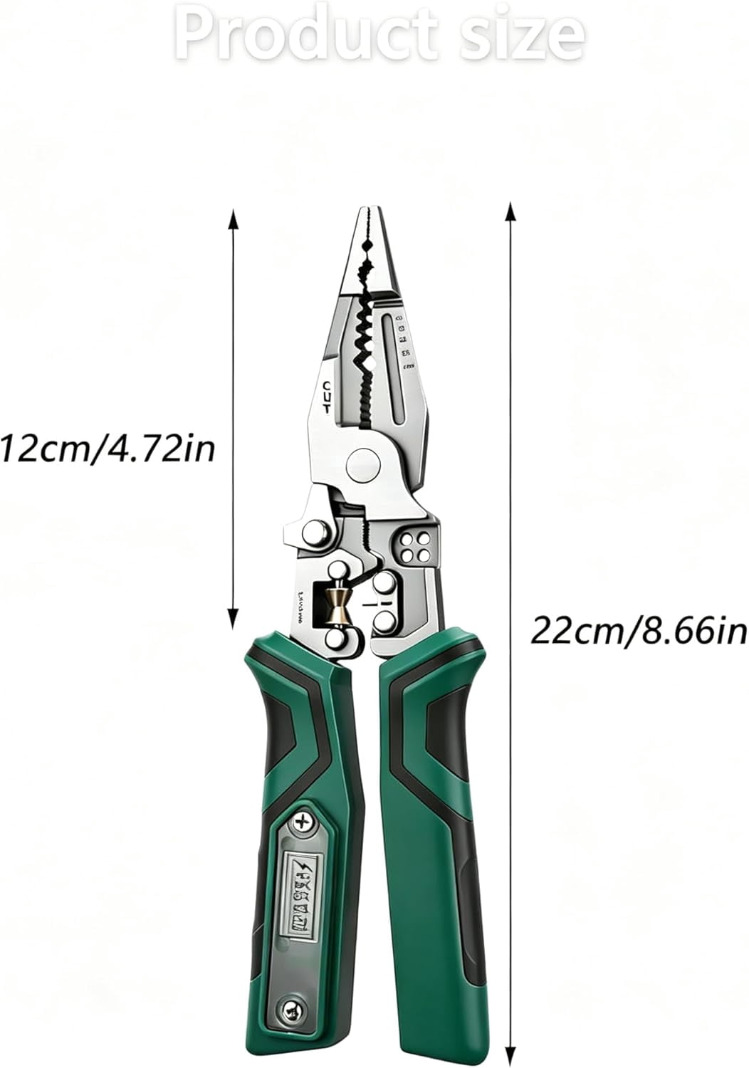 WEERSHUN 8-in-1 Wire Stripper Tool, Stainless Steel Electrical Pliers with Voltage Tester, Heavy Duty Crimper & Cutter for Home DIY & Industrial (k)