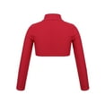 thumbnail image 4 of Aislor Kids Girls Long Sleeves Solid Color Crop Top Shirt for Dancing Workout Gymnastic 6-14 Red 12, 4 of 7