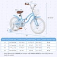 thumbnail image 3 of Costway 18" Kids Bike Toddler Bicycle with Training Wheel Kickstand for 4-8 Years Navy, 3 of 9