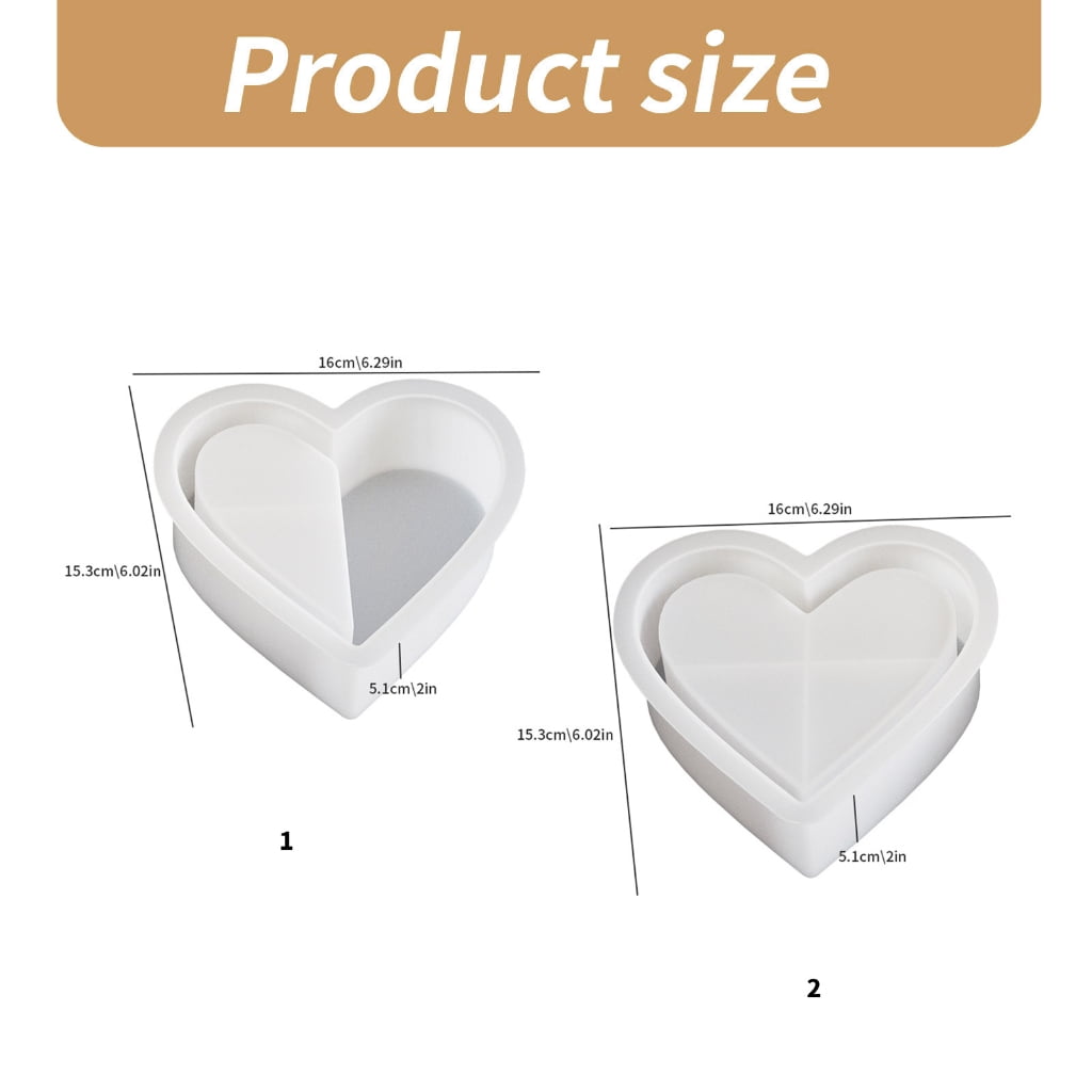 FENOHREFE High Temperature Resistant Silicone Candle Cup Mould Heart Shaped Mold for Home Decoration Epoxy Molds