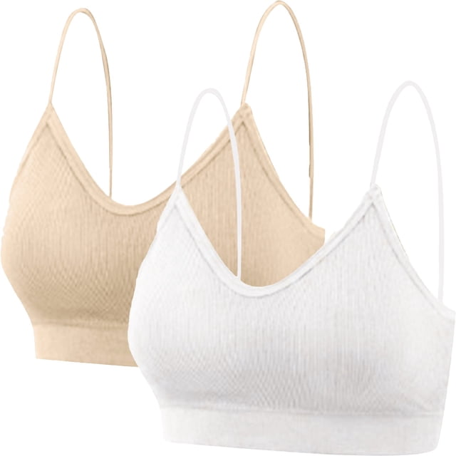 WZXFASHION Lady's Two Piece Set Seamless Top Strap Breast Pad Thread Plus Size Underwear Bra E L