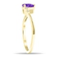 thumbnail image 2 of SZUL Women's Pear Shaped Amethyst and Diamond Wave Ring in 10K Yellow Gold, 2 of 5
