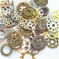 thumbnail image 3 of EOEMY 50 Gram Assorted Alloy Steampunk Cogs Filigree Gears Pignons Charm Pendants-Gunmetal Tone, 3 of 9
