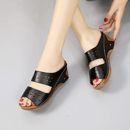 

Summer Ladies Fashion Thick Bottom Fish Mouth Increased Buckle Sandals