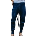 thumbnail image 2 of Idoravan Women's Plus Size Pants Clearance Spring Solid Color Pattern Drawstring Slim Knit Small Feet Cropped Trousers, 2 of 3