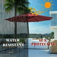 thumbnail image 4 of Costway 10FT Patio Offset Hanging Umbrella Easy Tilt Adjustment 8 Ribs Backyard Burgundy, 4 of 10