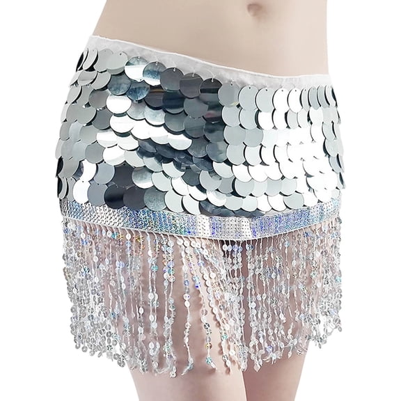 Daznico Gleaming Sequin Fringe Party Skirt for – Sparkly Flapper Style Mini Skirt for Evening Events and Celebrations,Mardi Gras Clothing,Mardi Gras Skirt,One Size
