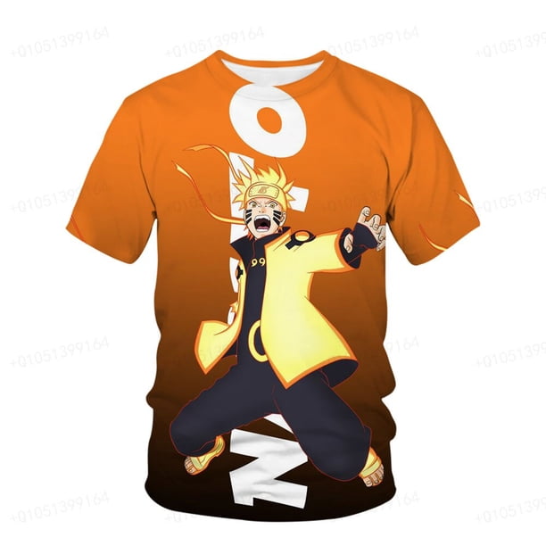Camiseta negra de Naruto para adolescentes, camiseta moderna a la moda para hombres, camiseta informal de verano con cuello redondo para niños, camiseta Top 2023 Hot New5XL heqiyong CONDUJO