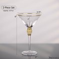 thumbnail image 3 of 2 Piece Premium Clear Stem Crystal Martini Glasses with Gold Rim and Diamond-like Rhinestones, Elegant 10oz Glassware Set for Cosmopolitan, Vodka, Gin and Other Cocktails, Fancy Manhattan Drinkware, 3 of 5