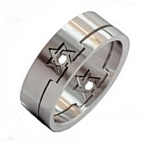 Metals Jewelry Men's / Women's Star of David Puzzle Ring 316L Surgical Grade Stainless Steel 6mm Size 8