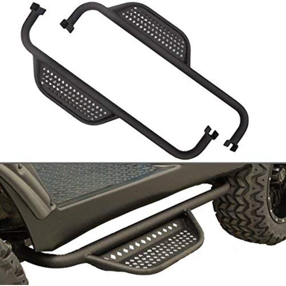 MadJax MJFX EZGO TXT Golf Cart Armor Nerf Bar Drop Down Side Step and Mounting Kit | Black Matte Texture | Compatible with All TXT Models