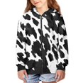thumbnail image 2 of DISNIMO Cow Print Hoodie Kids Hoodies for Boys Zip Up Hoodies Size 14-16 Youth Sweatshirts Boys and Girls Hoodie Sweatshirt Zipper Child Hooded Jacket Teen Girl Zip Up Hoodies Jackets for School, 2 of 7