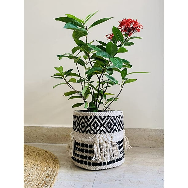 Nature4u Boho Hand Woven Plant Basket Modern Woven Basket for 46.5