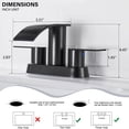 thumbnail image 7 of Kede Waterfall Bathroom Faucet Lavatory 2 Handle 3 Hole 4 Inch Bathroom Sink Faucet Washbasin Faucet with Deck and Pop-up Drain Black Centerset Bathroom Faucet, 7 of 7
