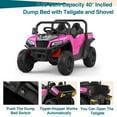 thumbnail image 3 of Ride On Dump Truck, 24V Ride On Car with Remote Control, Electric Dump Bed and Extra Shovel, Ride On Tractors Car with Music Player, Key Start for Safety, Gift for Kids, 3 of 9